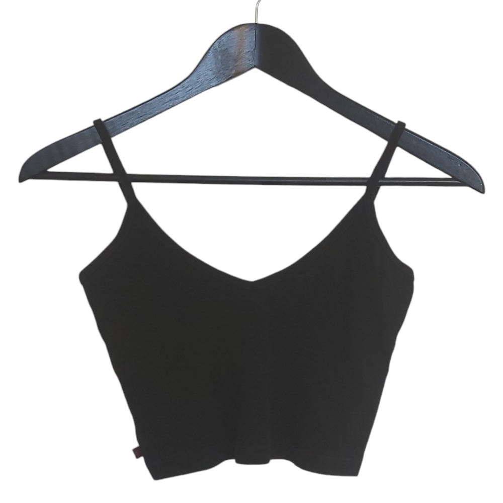 VTG RALPH Ralph Lauren cami womens M black tank top crop v-neck vintage 90s y2k